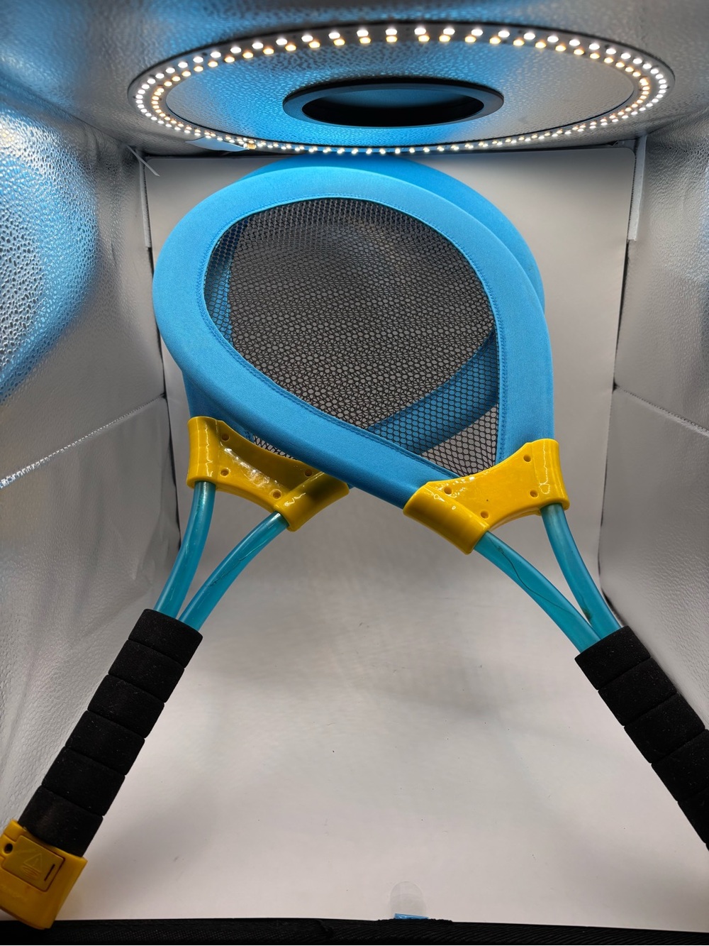 Kids Blue and Yellow Foam Beach Racket Set